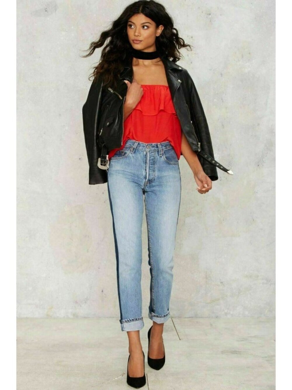 Nasty Gal Private Practice Strapless Ruffle Tube Top Red Size M Women's NWT - Picture 2 of 13